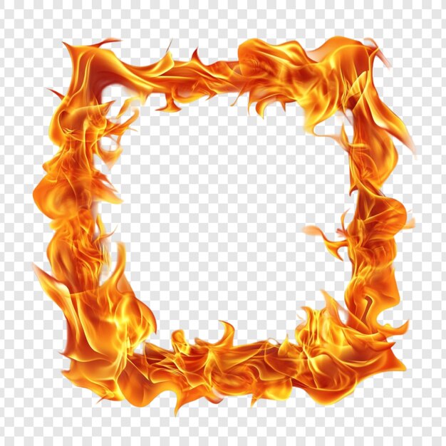 El cuadrado de fuego enmarca un borde ardiente para el diseño