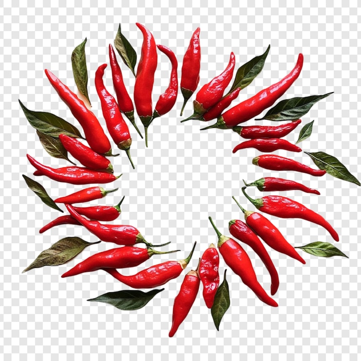 PSD gratuito cuadro circular de chile rojo vibrante