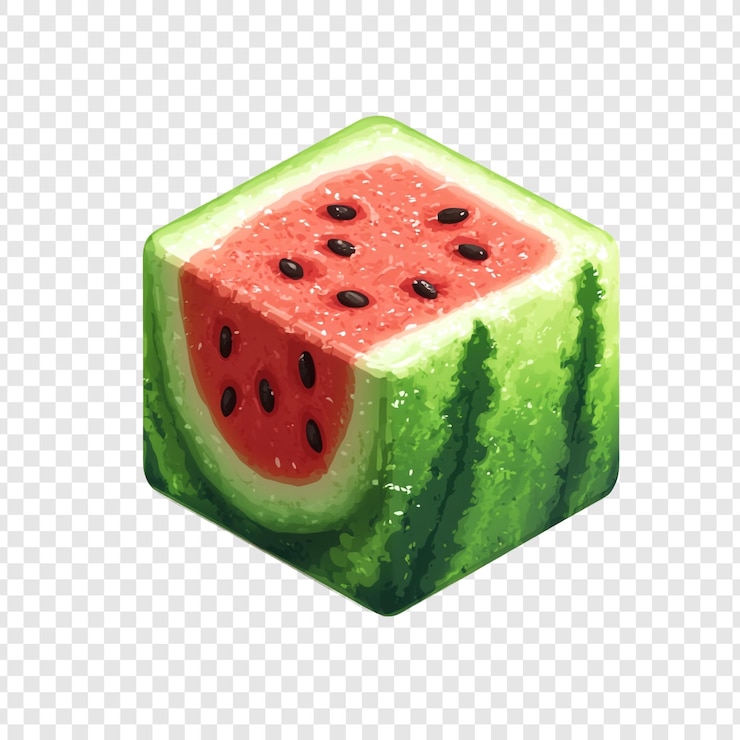 PSD gratuito cubic watermelon un rinfrescante pezzo d'arte digitale
