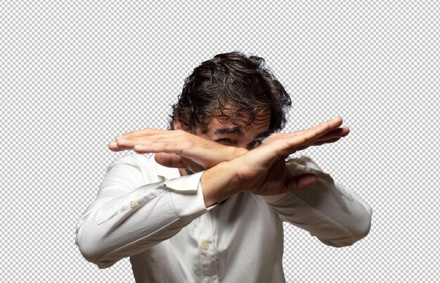 cubrirse la cara con la mano y poner la otra mano al frente para evitar que la cámara rechace fotos o imágenes