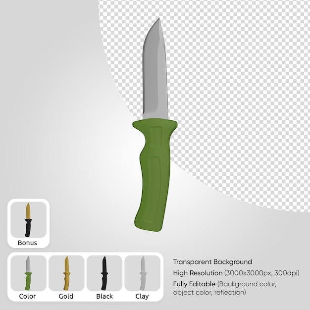 PSD gratuito cuchillo 3d