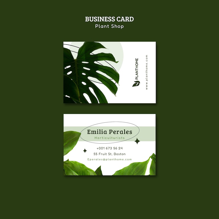 PSD gratuito cuidando la plantilla de tarjeta de visita de plantas