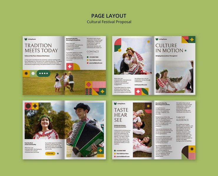 PSD gratuito cultural festival proposal brochure
