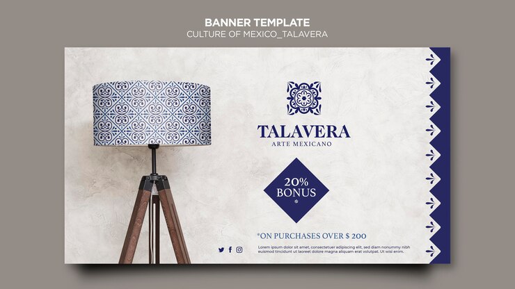 Gratis PSD cultuur van mexico talavera sjabloon voor spandoek