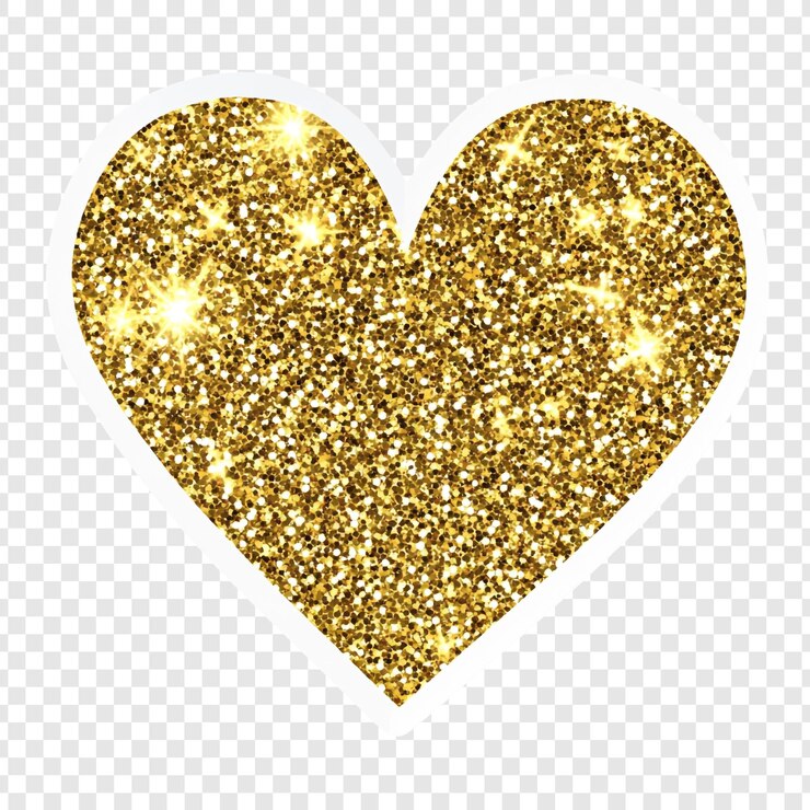 PSD gratuito cuore dorato scintillante simbolo di amore e scintilla