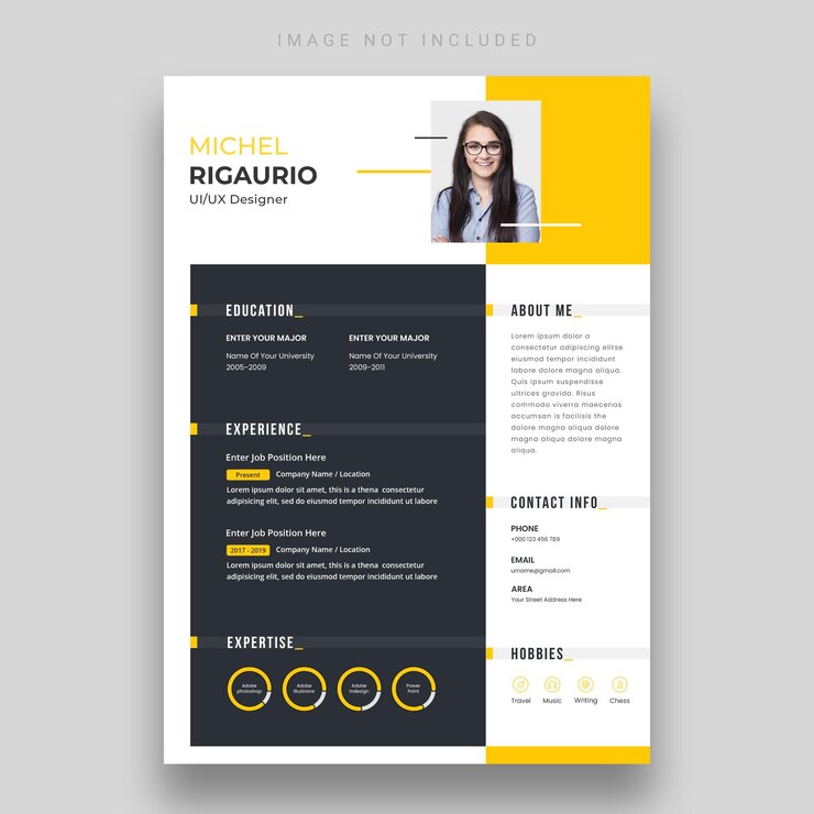 PSD gratuito curriculum o modello di cv pulito e moderno