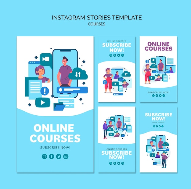 Cursos online colección de historias de instagram