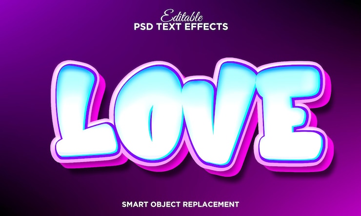 PSD Gratis cute love graffiti text effect