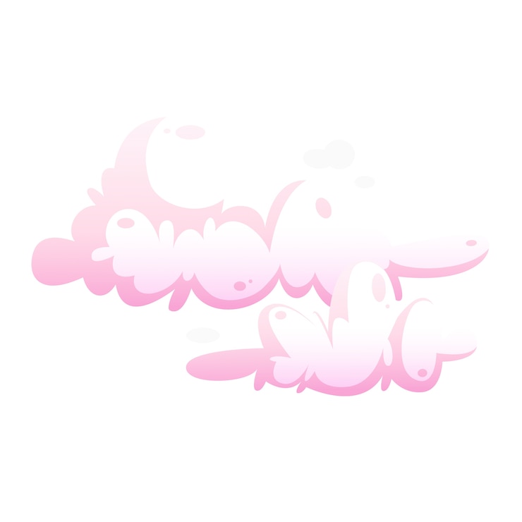 PSD Gratis cute pink cloud ornament