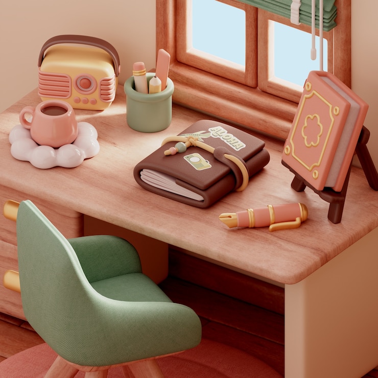PSD Gratis cute vintage interior design room