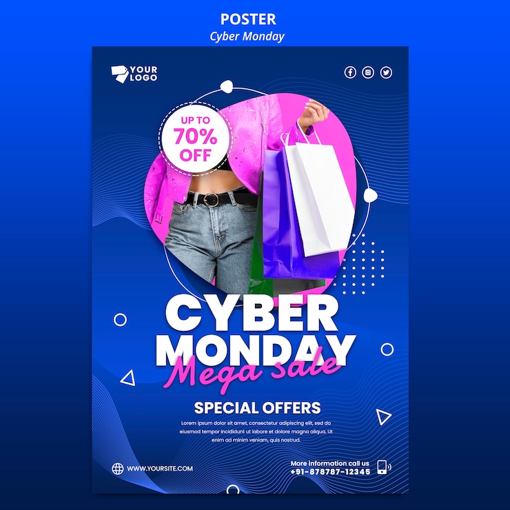 Gratis PSD cyber maandag folder sjabloon