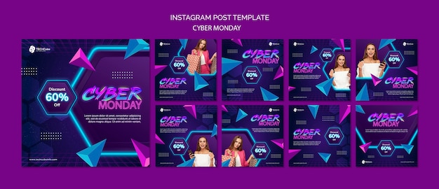 Cyber maandag korting instagram posts