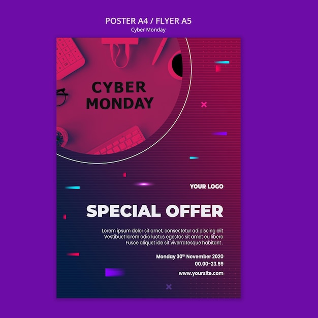 Gratis PSD cyber maandag poster sjabloon