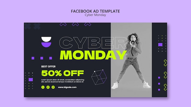 Gratis PSD cyber maandag verkoop facebook-sjabloon