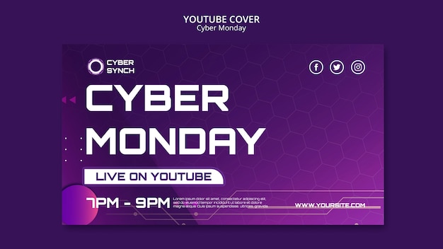 Gratis PSD cyber maandag youtube cover sjabloon