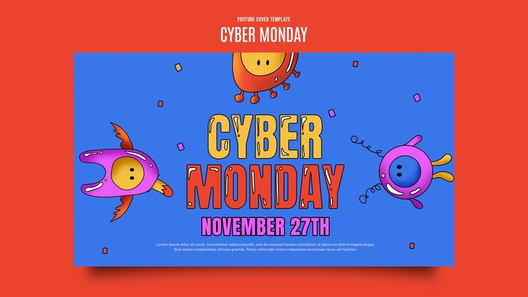 Gratis PSD cyber maandag youtube cover sjabloon