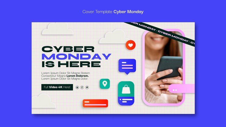PSD Gratis cyber monday youtube cover template