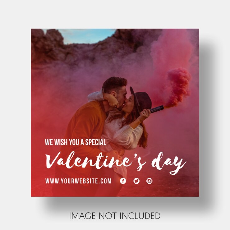 Gratis PSD dag van sociale sjabloon gelukkige valentijnsdag