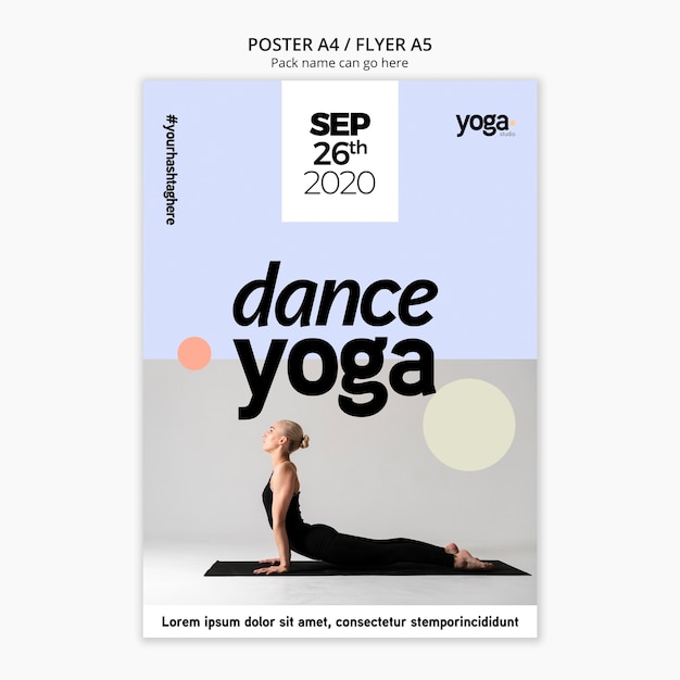 Gratis PSD dans yoga klasse poster sjabloon