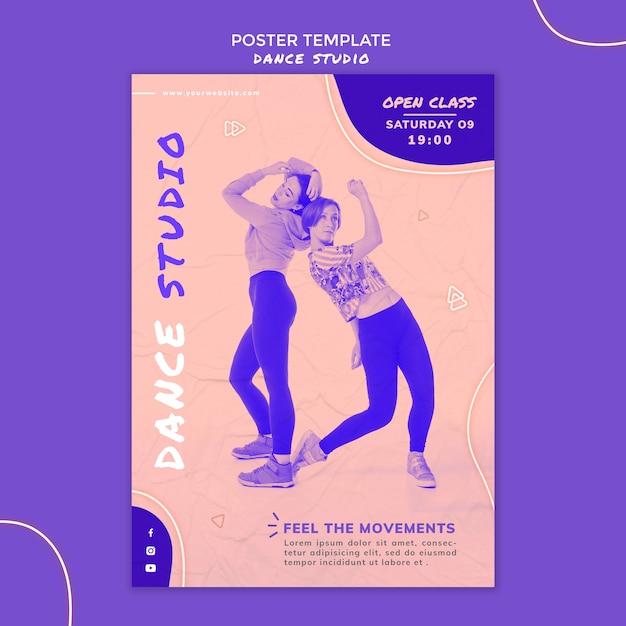 Gratis PSD dansstudio poster sjabloon