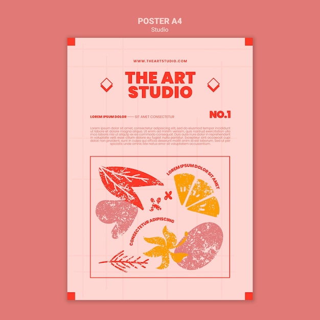 Gratis PSD de afdruksjabloon van de kunststudio