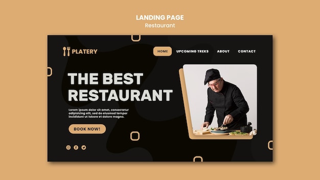 Gratis PSD de beste bestemmingspagina-sjabloon voor restaurants