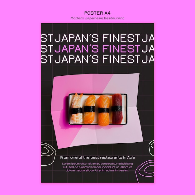 Gratis PSD de beste sushi-postersjabloon van japan