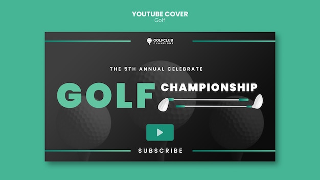 Gratis PSD de cover van het golftoernooi op youtube