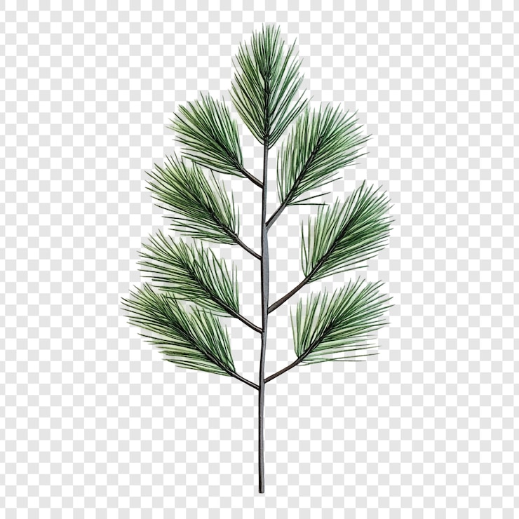 Gratis PSD de illustratie van de levendige groene dennentak