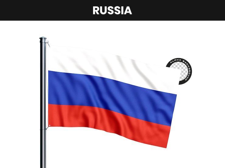 Gratis PSD de russische vlag zwaait op een paal