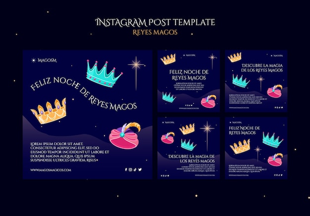 Gratis PSD de wijze mannen vieren instagram posts