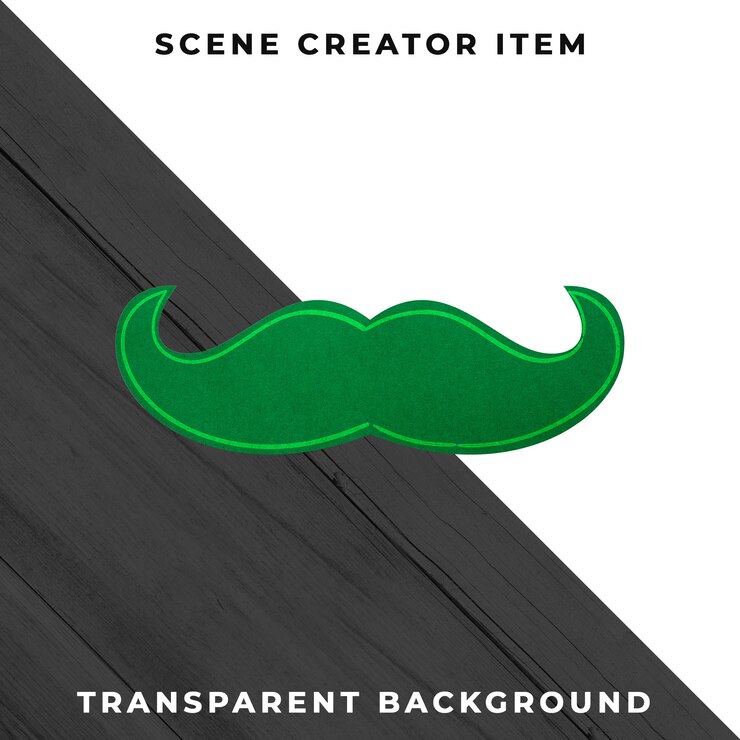 PSD gratuito decoración de bigote de papel aislado con trazado de recorte.