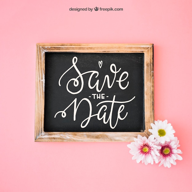 Decoración de boda con pizarra