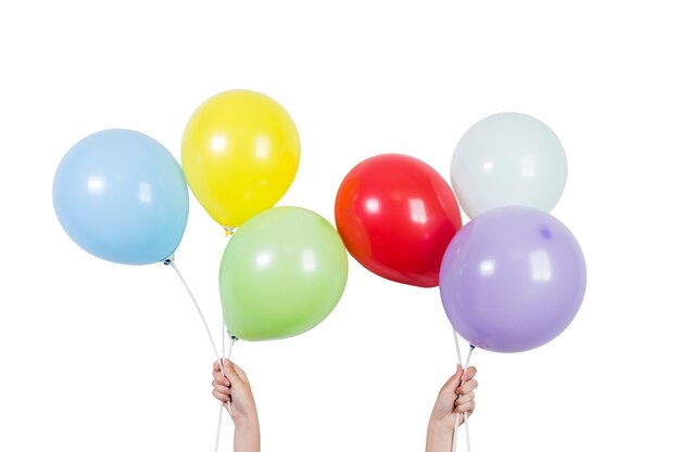 Decoración de globos de cumpleaños aislada