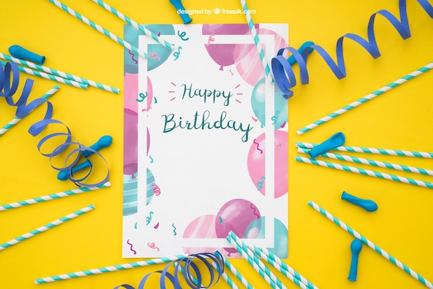 PSD gratuito decoración de tarjeta de celebración