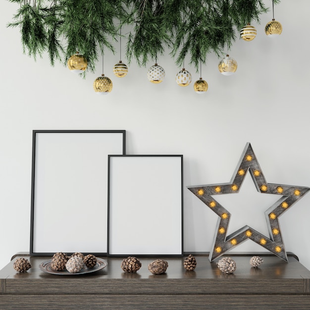 PSD gratuito decoraciones de navidad en la mesa