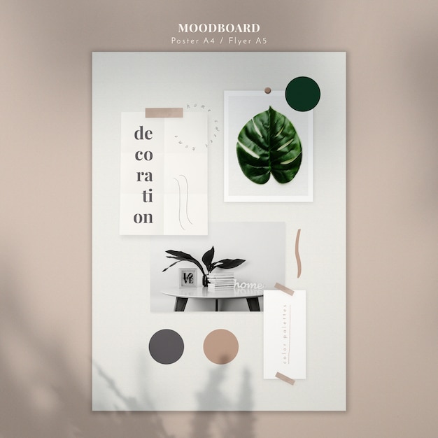 Gratis PSD decoratie mood board poster sjabloon