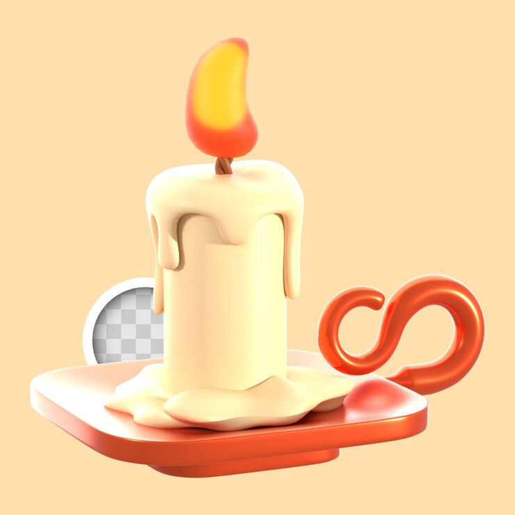 PSD Gratis decorative candle icon 3d illustration