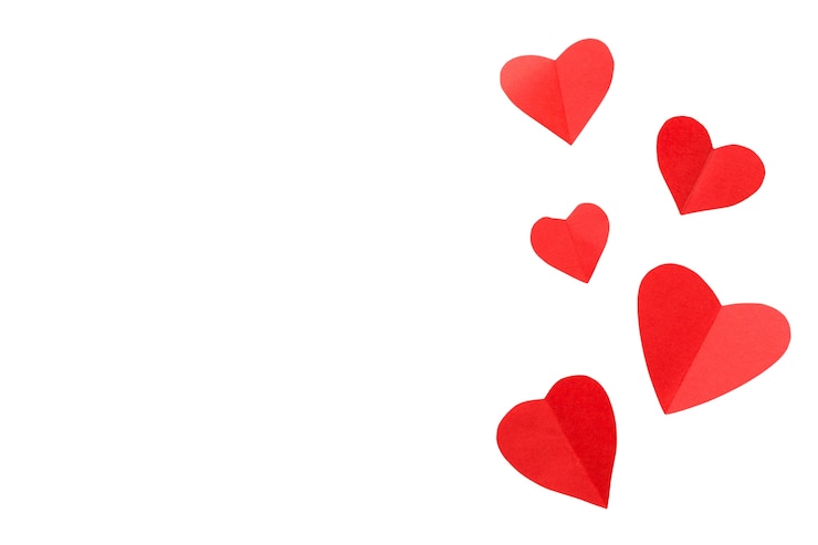 PSD gratuito decorazione di cuori isolata