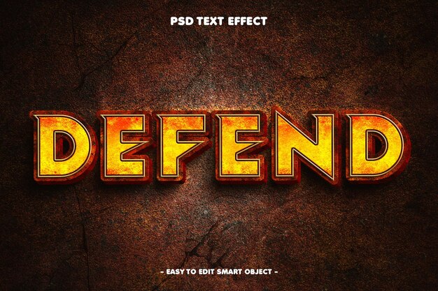 Defender el efecto de texto Psd oxidado