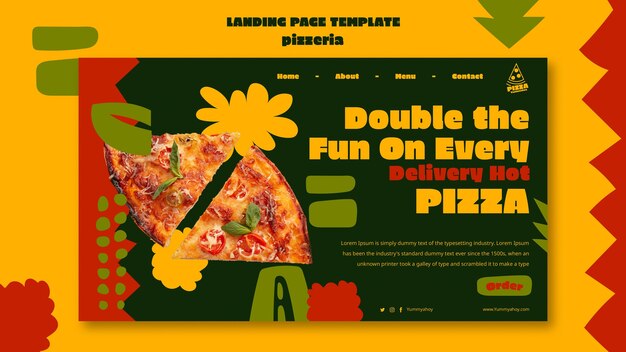Deliciosa página de inicio de pizzería tradicional.