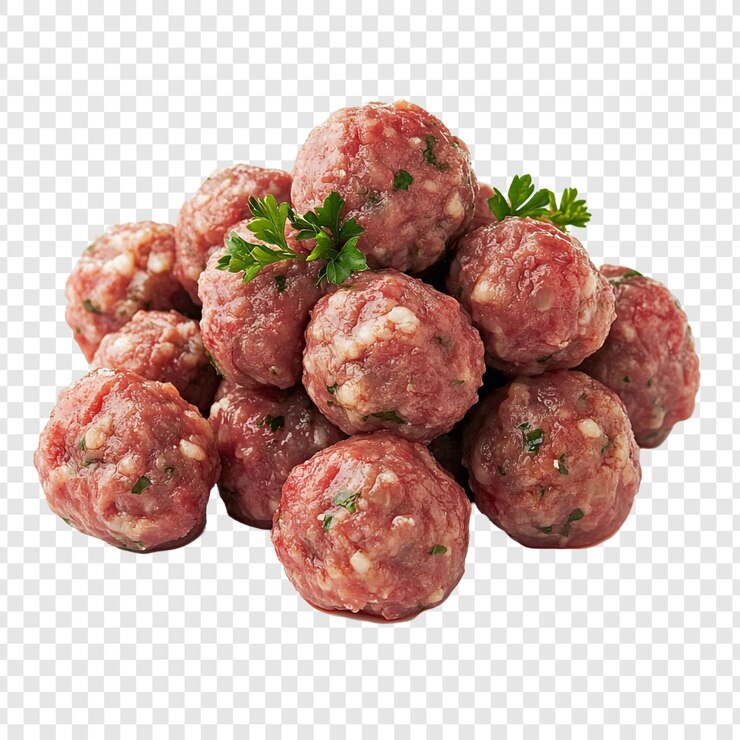 PSD gratuito una deliciosa pila de albóndigas crudas listas para cocinar