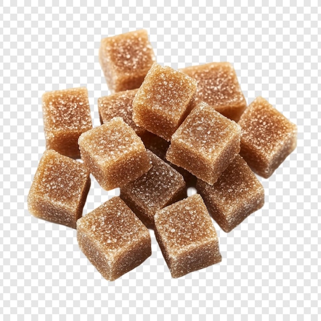Una deliciosa pila de cubos de azúcar marrón