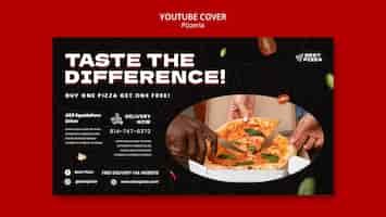 PSD gratuito deliciosa pizzería portada de youtube