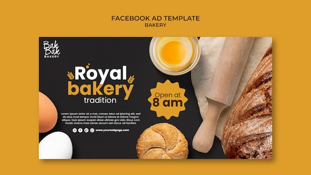 PSD gratuito deliciosa plantilla de facebook de productos horneados