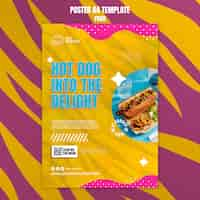 PSD gratuito deliciosa plantilla de póster de hot dog