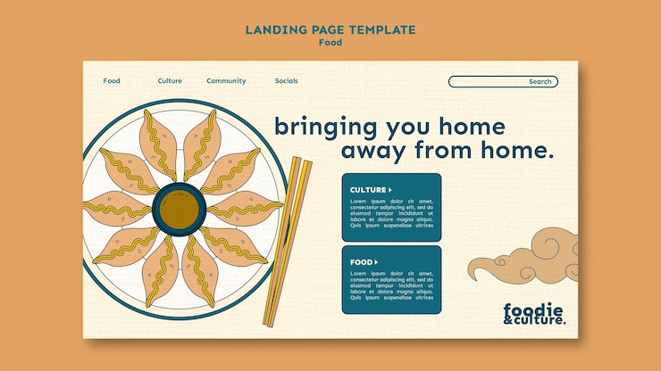 PSD gratuito deliciosa plantilla web de comida asiática