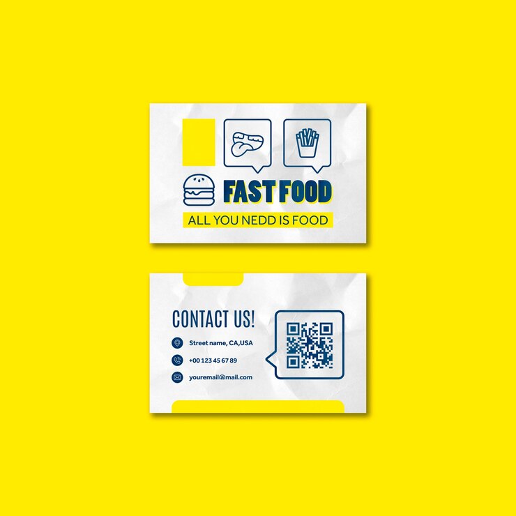 PSD gratuito deliciosa tarjeta de visita de comida rápida