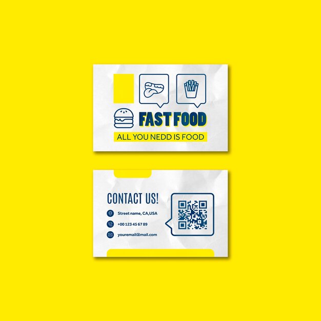 Deliciosa tarjeta de visita de comida rápida