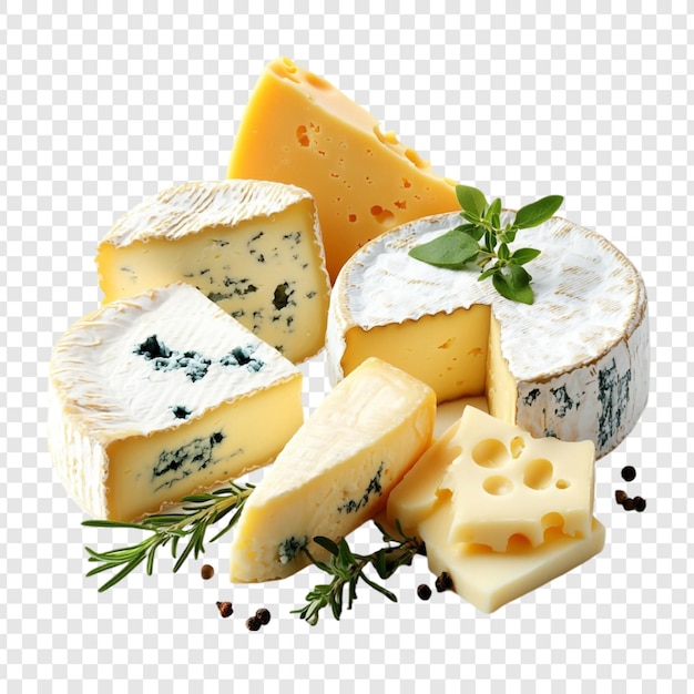 Una deliciosa variedad de quesos Selección gourmet de queso azul camembert y cheddar